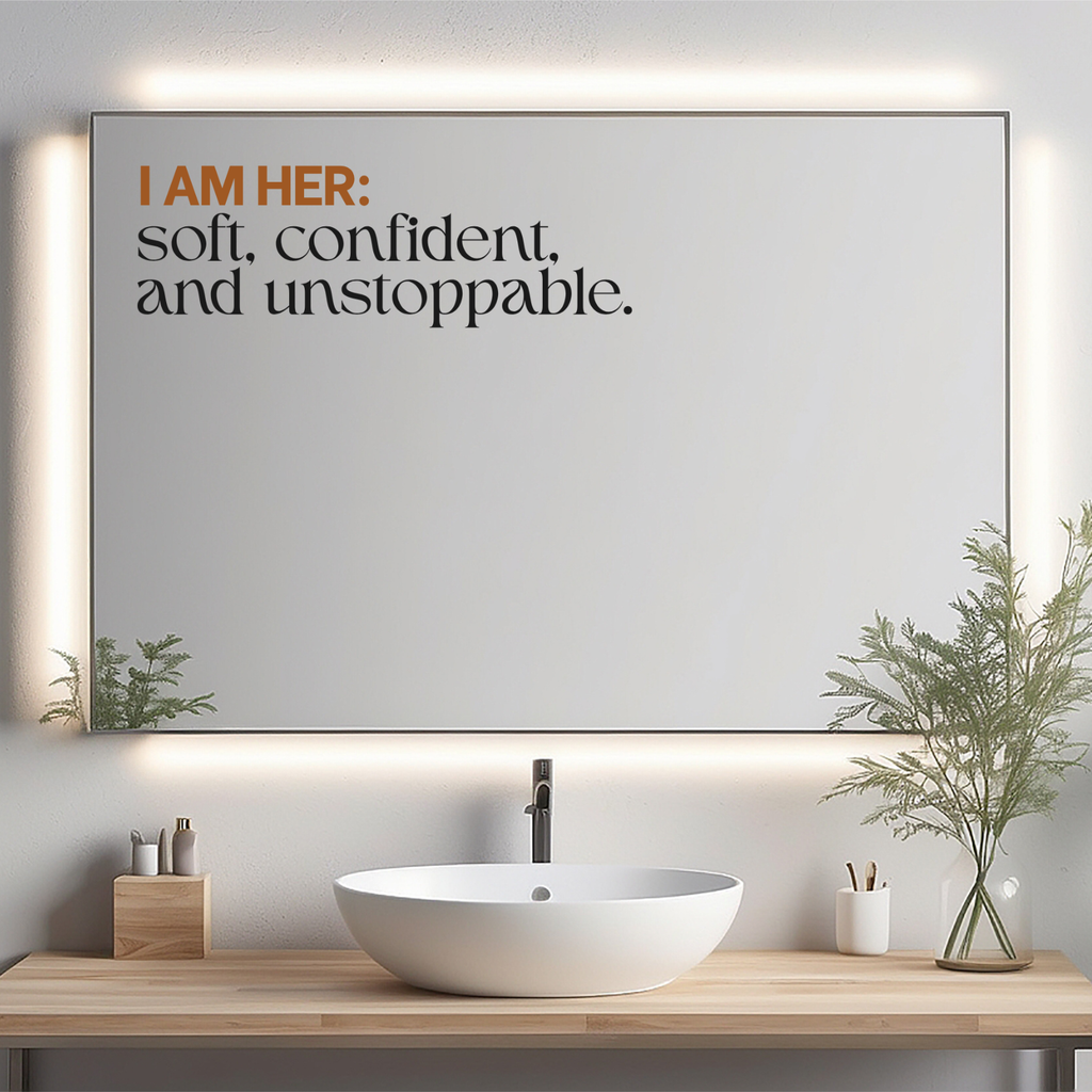 Glow-Up Notes: Affirmation Mirror Cling | Removable Static Cling